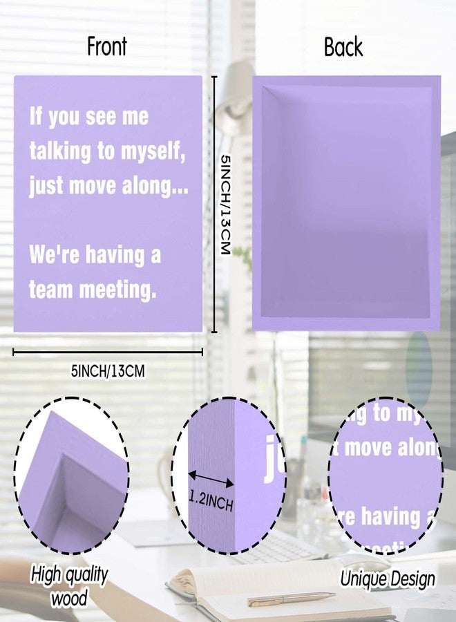 TAGDANK Purple Desk Accessories for Women, Funny Office Decor Sign for Cubicle, Purple Office Supplies or Desk Decorations, Cute Table Accessories Gifts for Women Coworker - Image 2